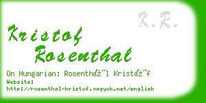 kristof rosenthal business card